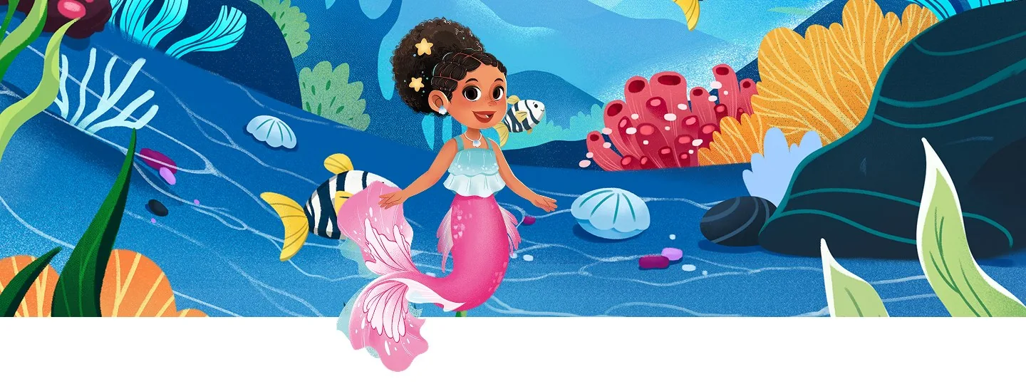 Mermaid Aria swimming in the ocean
